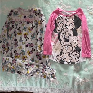 Minnie Mouse shirt and nightgown